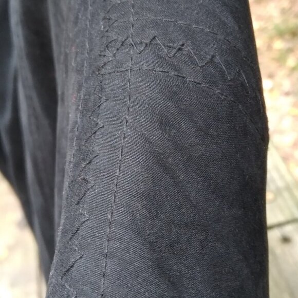 Vintage Y2K Hooded Black Faux Suede Coat Lined in Black Faux Fur  Coat Sz M/L - Picture 9 of 13